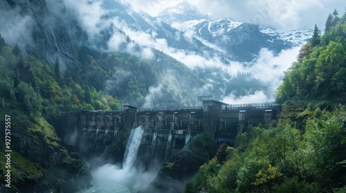 Majestic Dam Amidst the Alps