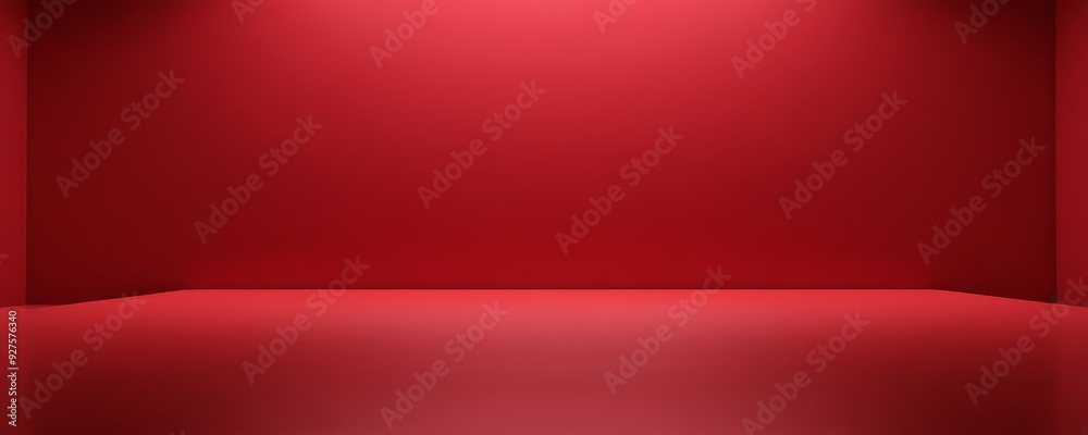 Obraz premium empty red room with spotlights