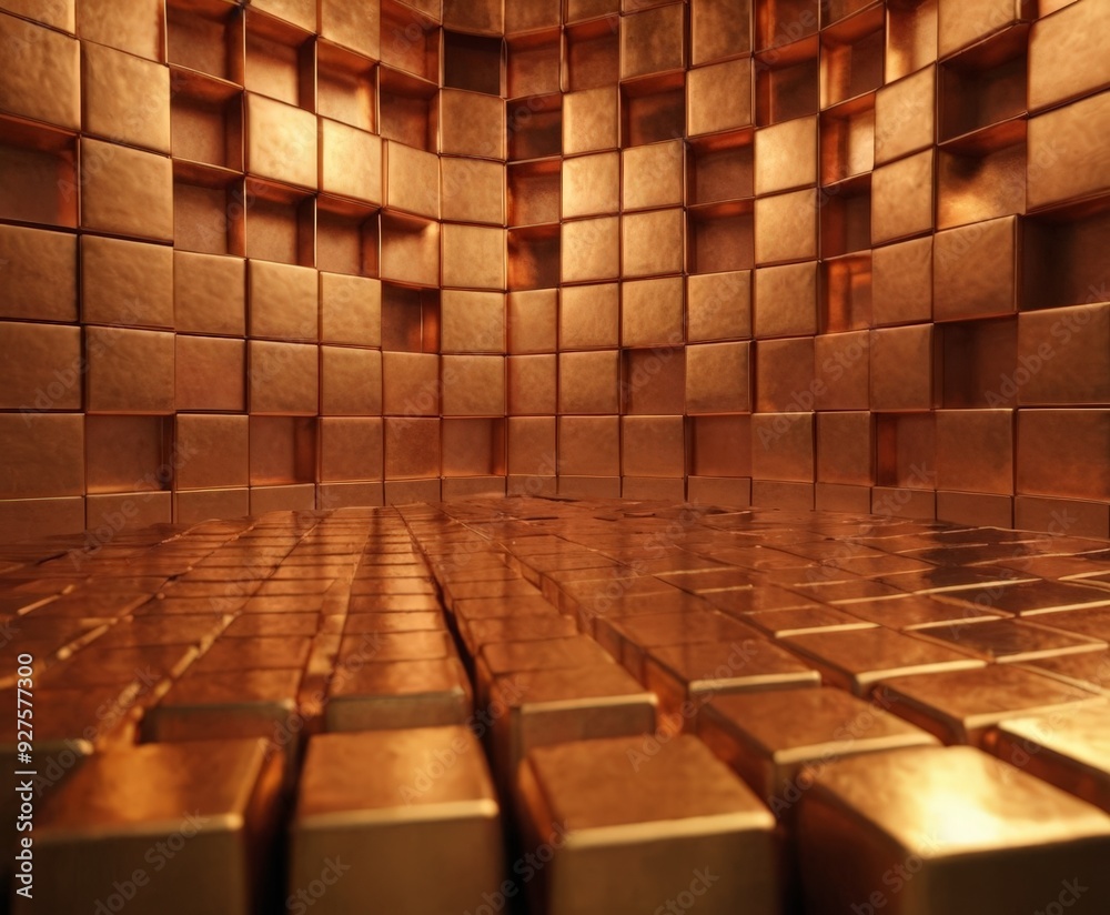 Fototapeta premium 3d rendered gold cubes
