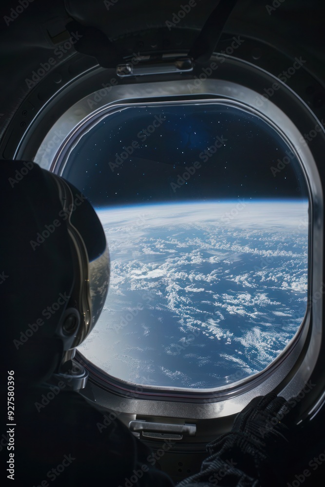 astronaut gazing out at the endless expanse of space from the window of their spacecraft, their reflection mirroring the vastness of the universe astronaut gazing out at the endless expanse of space from the window of their spacecraft, their reflection mirroring the vastness of the universe