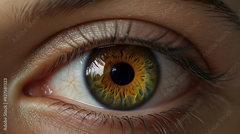Fototapeta premium Macro Photography of the Human Eye: Unveiling the Intricate Details of the Iris and Pupil