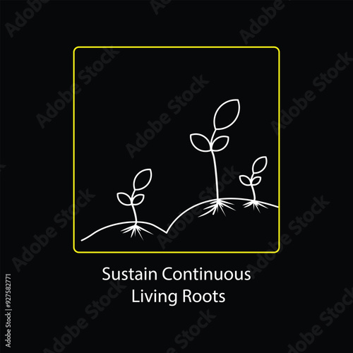 Sustain Continuous Living Roots icon with Editable Stroke.