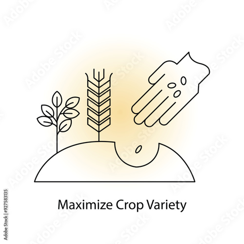 Maximize Crop Variety icon with Editable Stroke.