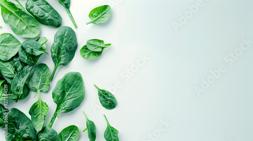 Wallpaper Mural Frame Design Using Spinach Leaves to Bring Nature to a white background  Torontodigital.ca