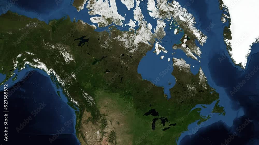 Zoom from Earth to Canada. (No Border) World map province animation ...
