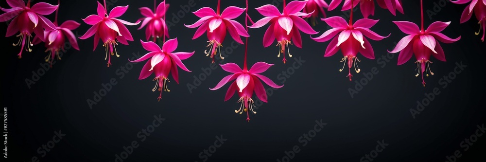 Obraz premium bunch pink flowers hanging from string