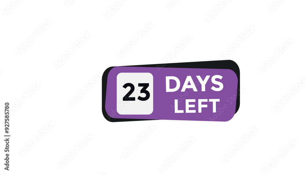 23 days left Countdown number banner templates. time icon. Vector Illustration
23 days left Countdown number banner templates. time icon. Vector Illustration