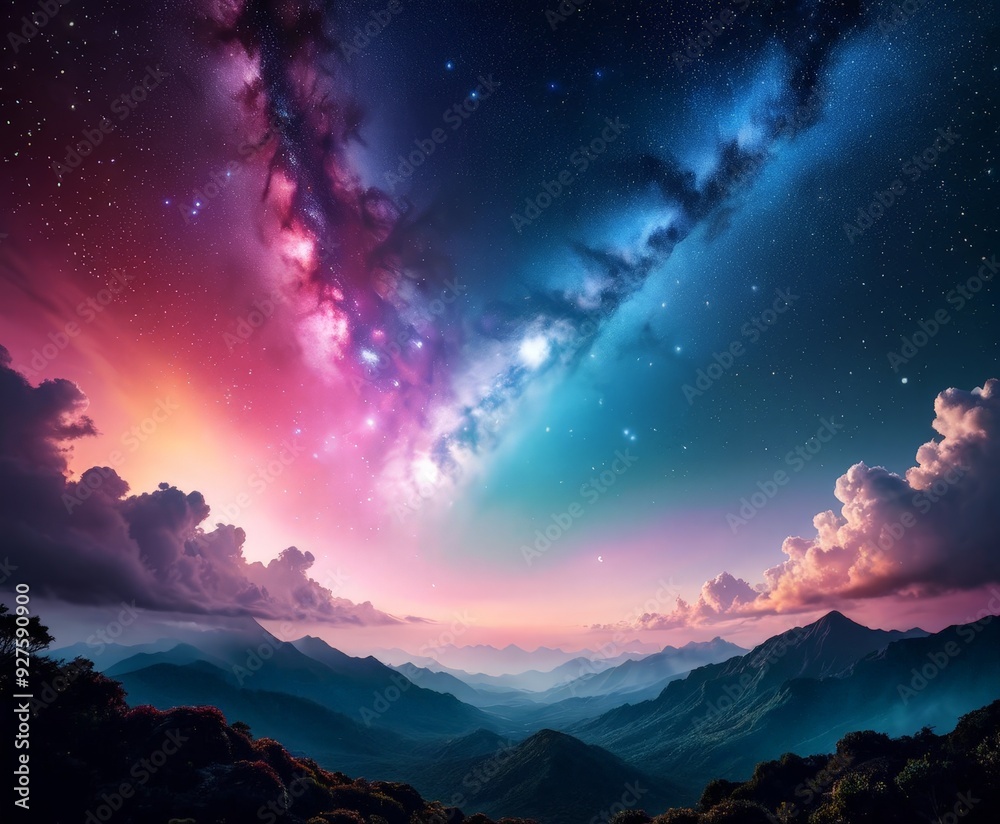 night sky with stars and clouds above the mountains night sky with stars and clouds above the mountains