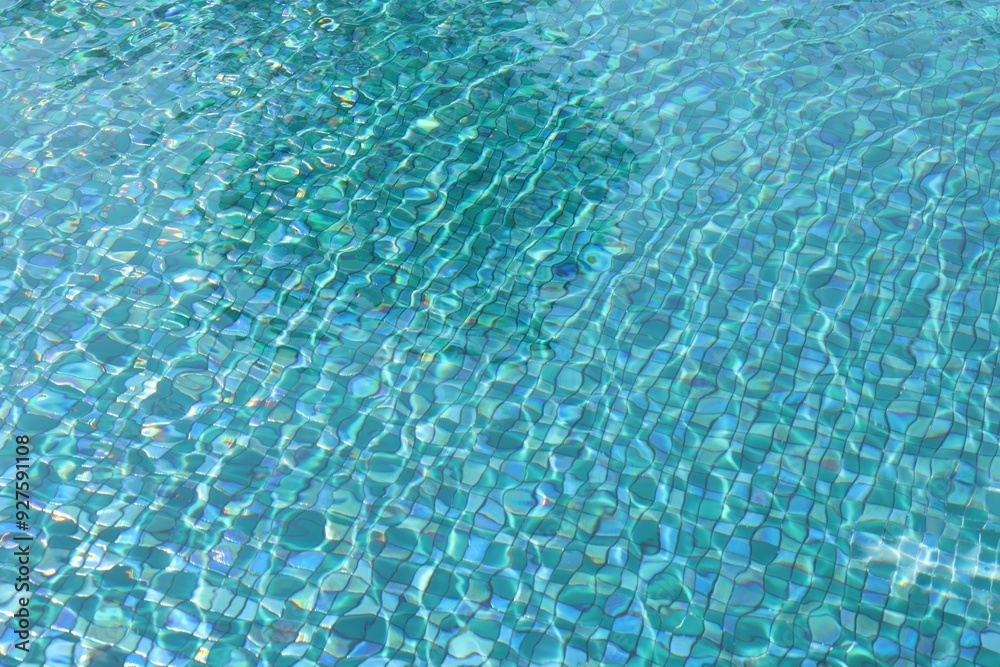 Clear water with ripples in outdoor swimming pool Clear water with ripples in outdoor swimming pool