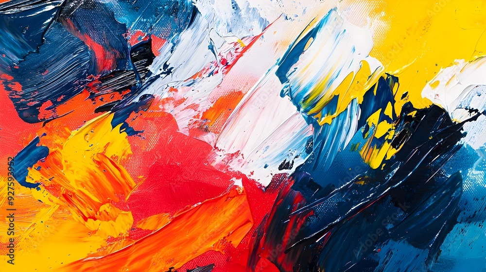 Vibrant Abstract Painting with Bold Brush Strokes and Dynamic Energy Vibrant Abstract Painting with Bold Brush Strokes and Dynamic Energy