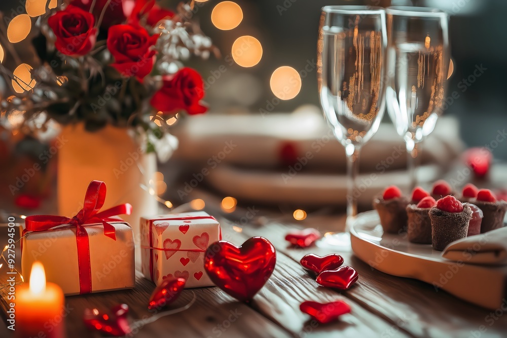 Romantic Valentine's Day Dinner Table Setting Romantic Valentine's Day Dinner Table Setting