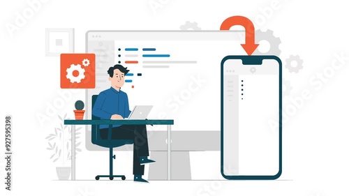 CSS, HTML, JS Program Code on Laptop animation video concept 