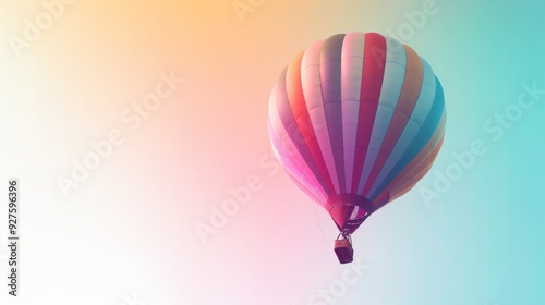 Entire figure of a person enjoying a hot air balloon ride, photo