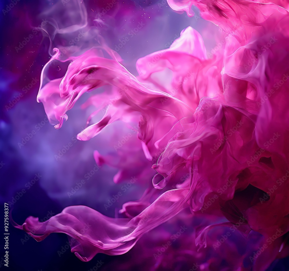 Fototapeta premium pink smoke on black background