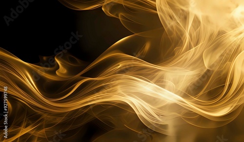 Abstract gold smoke background texture. AI generated.