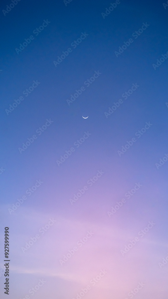 The crescent moon in the twilight sky The crescent moon in the twilight sky