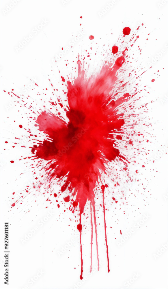Red watercolor splash on white