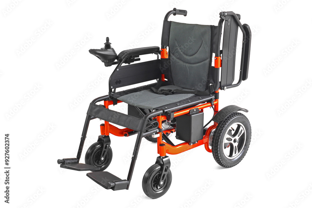 ELectric wheelchair on white background