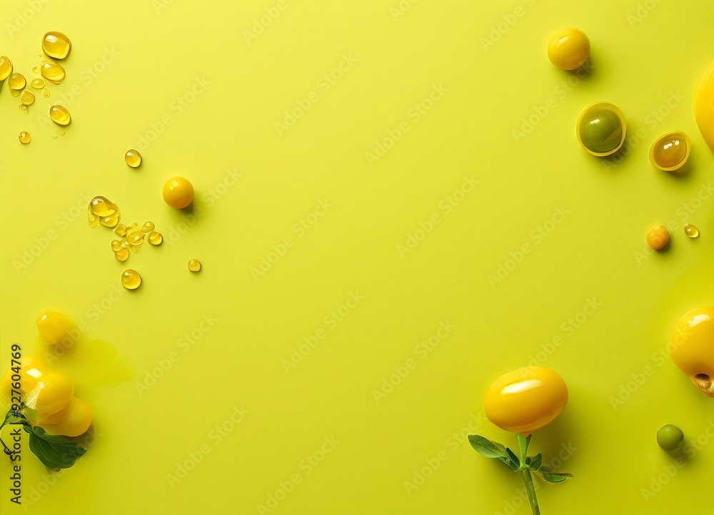 Fototapeta premium bunch oranges on yellow background