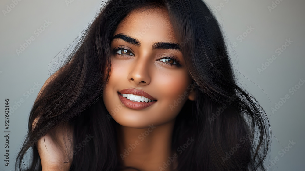 beautiful Indian woman with shiny hair beautiful Indian woman with shiny hair