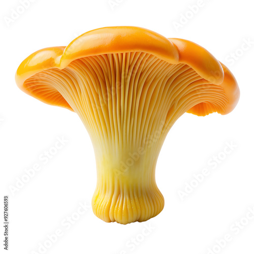 Chanterelle Mushroom Isolated on White Transparent Background, PNG Element