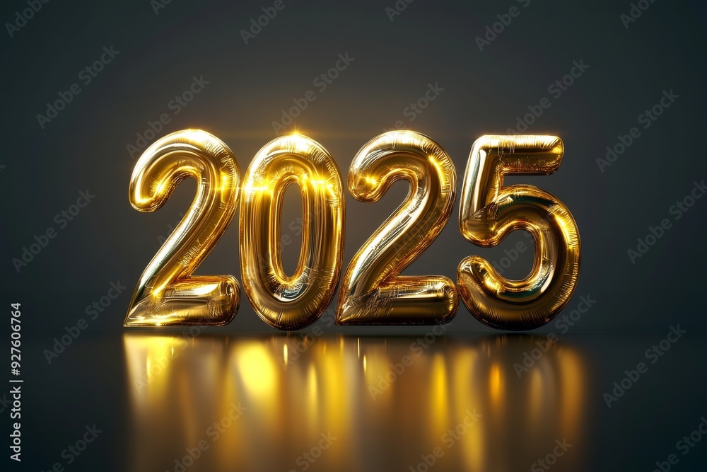 Golden numbers 2025 on a white table with Christmas trees and bokeh lights. Happy New Year 2025 is coming concept. Golden numbers 2025 on a white table with Christmas trees and bokeh lights. Happy New Year 2025 is coming concept.