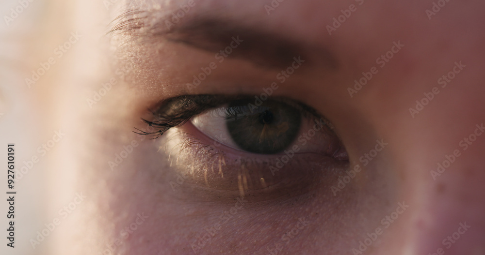 Fototapeta premium closeup green eyed female outdoors