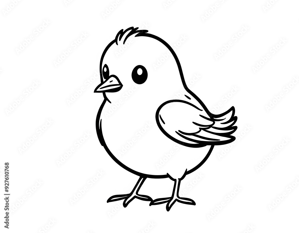 Drawing of a cute chick to color. Drawing of a cute chick to color.
