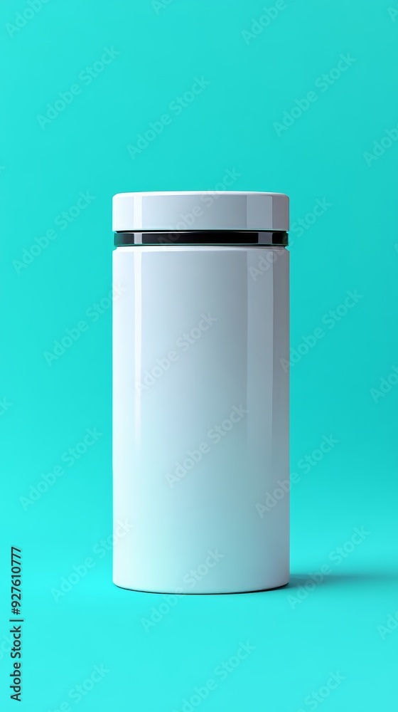 A white container with a blue background A white container with a blue background