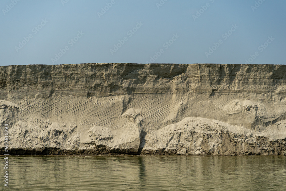 Sandy outcrop of the river bank.