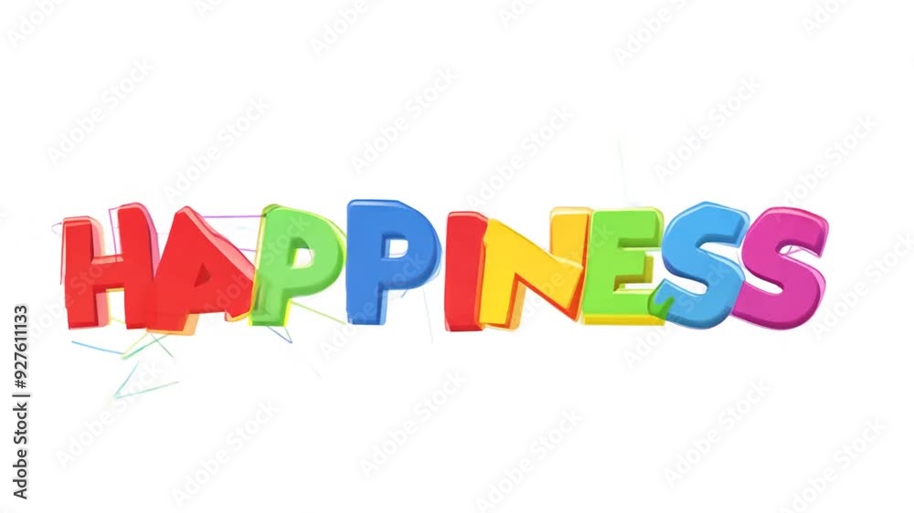 Colorful Letters Spelling Happiness on a White Background Generative AI Colorful Letters Spelling Happiness on a White Background Generative AI