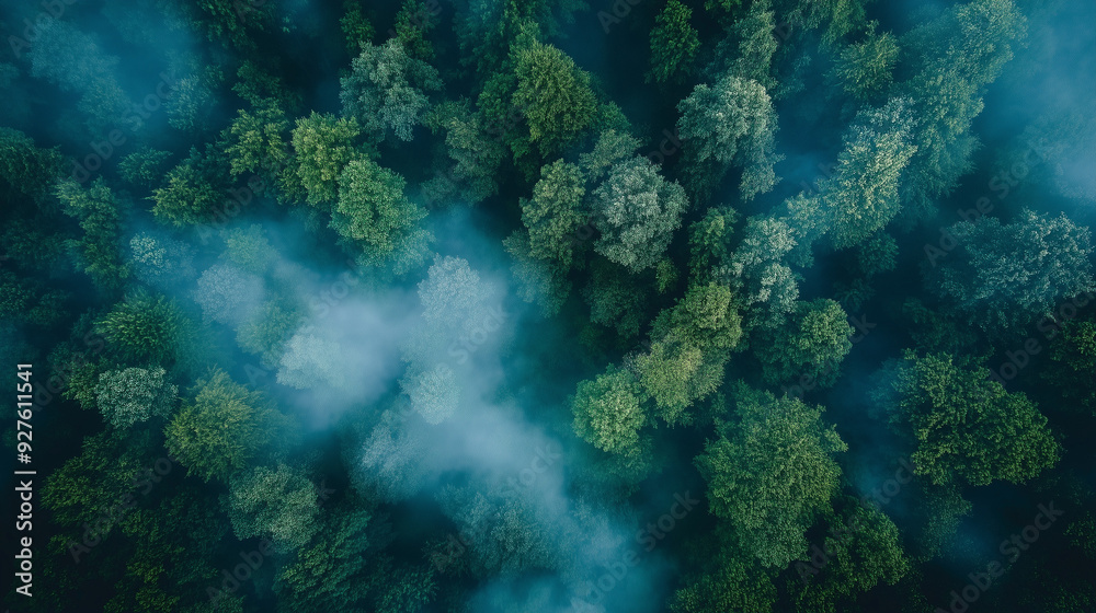 top view of a foggy forest top view of a foggy forest