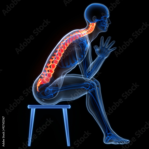 Photos Spinal Cord Vertebral Column of Human Skeleton System Anatomy