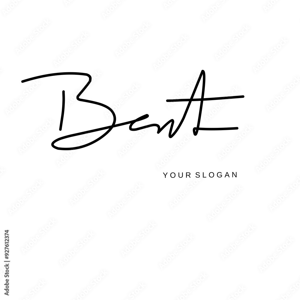 Bent name signature logo vector design Bent name signature logo vector design
