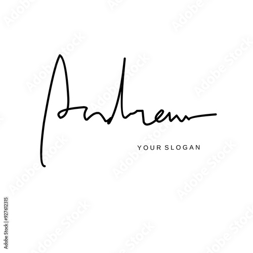 Andrew name signature logo vector design