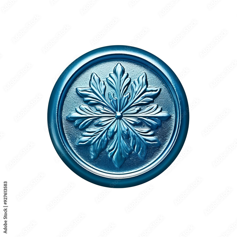 Elegant Blue Wax Seal with Leaf Design for Creative Projects Elegant Blue Wax Seal with Leaf Design for Creative Projects