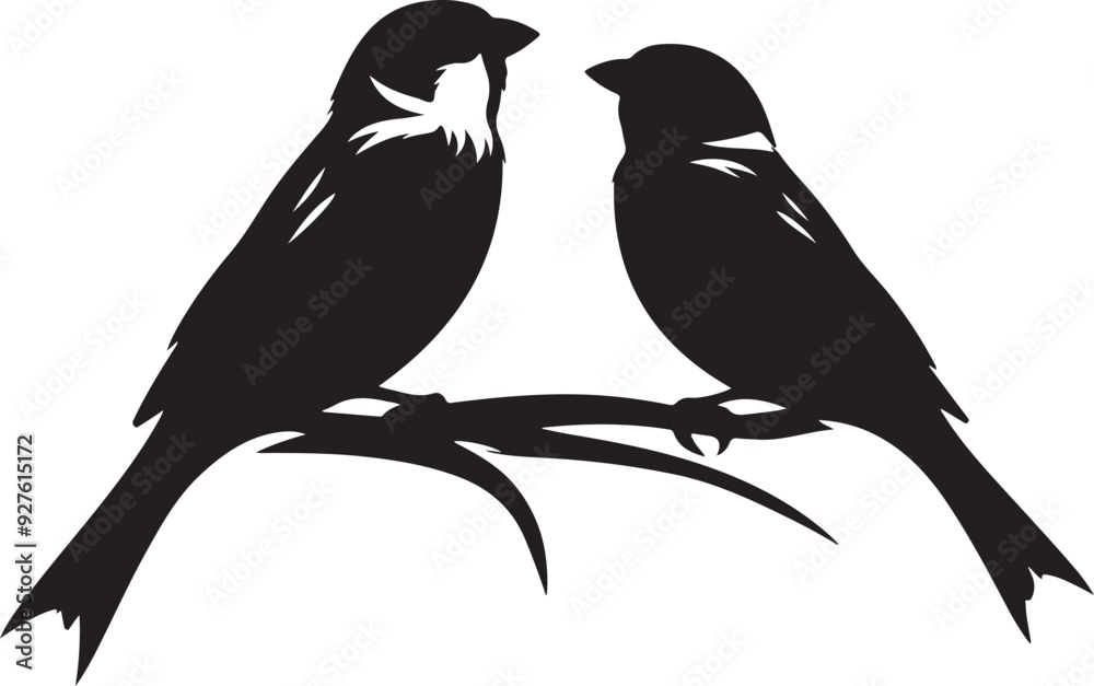 Beautiful bird couple sparrow vector design. Beautiful bird couple sparrow vector design.