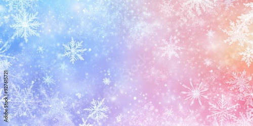 标题：Ethereal Winter Enchantment: A Dreamy Pastel Snowflake Background with a Delicate Soft Gradient