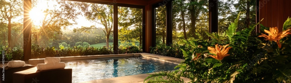 A luxurious spa suite with a private hot tub, steam room, and personalized treatments A luxurious spa suite with a private hot tub, steam room, and personalized treatments