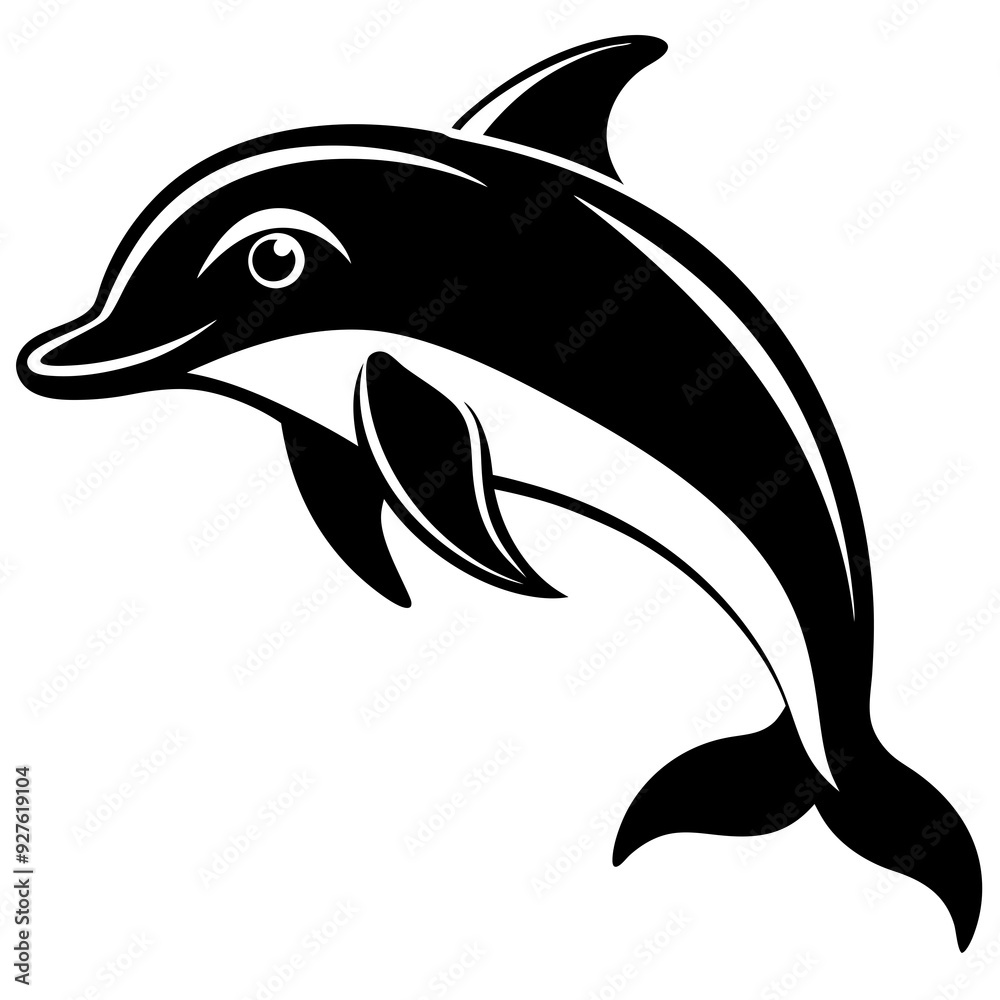 Fototapeta premium Vector Dolphin Silhouette Illustration