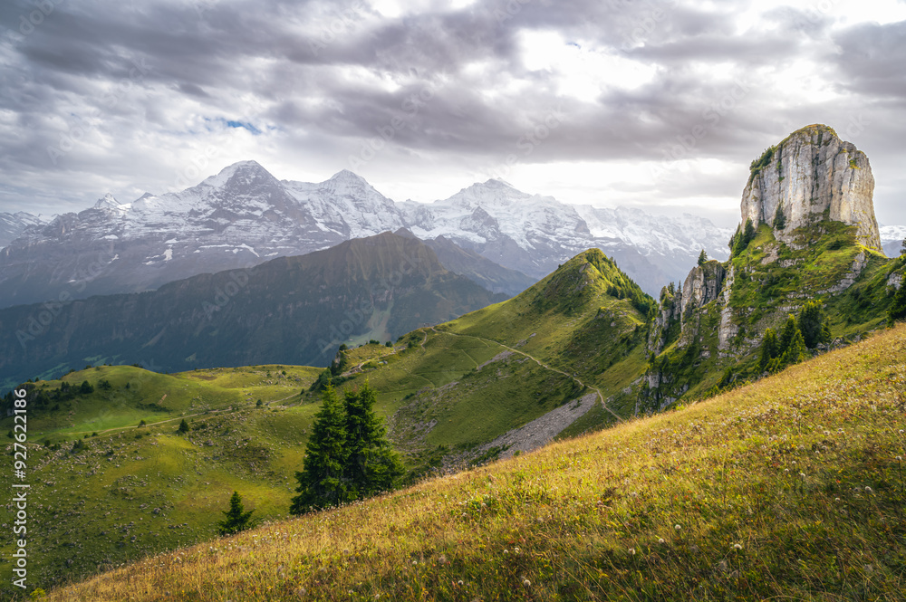 Naklejka premium Mountain landscape in the Bernese Oberland region of Switzerland