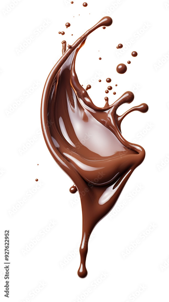 Liquid Chocolate Splash with Dynamic Movement Isolated on White. Liquid Chocolate Splash with Dynamic Movement Isolated on White.