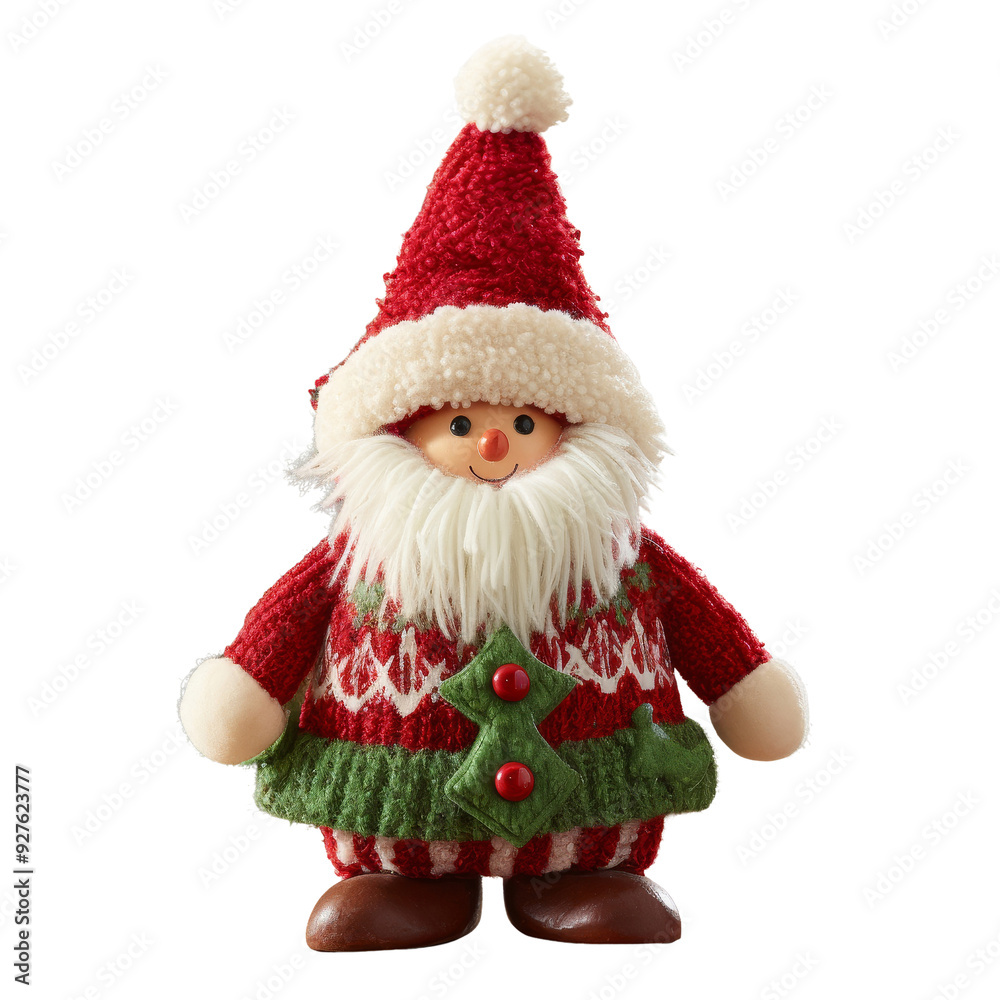 Charming Decorative Christmas Gnome in Festive Attire with Hat. Charming Decorative Christmas Gnome in Festive Attire with Hat.