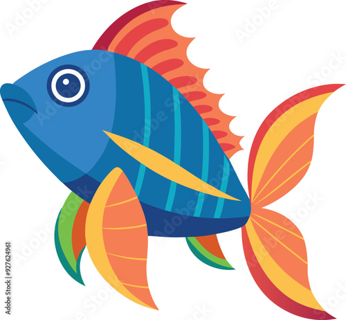 fish on a blue background