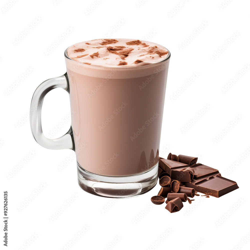 Creamy Hot Chocolate Beverage Topped with Chocolate Shavings. Creamy Hot Chocolate Beverage Topped with Chocolate Shavings.