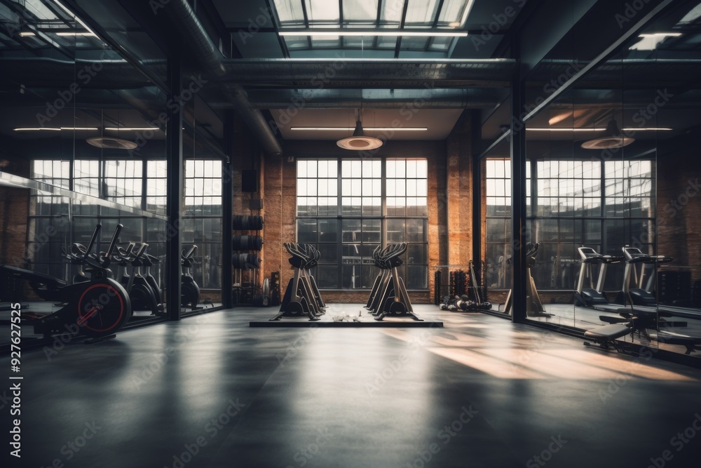 Interior of indoor gym Interior of indoor gym