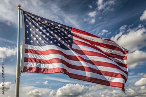 american flag against sky