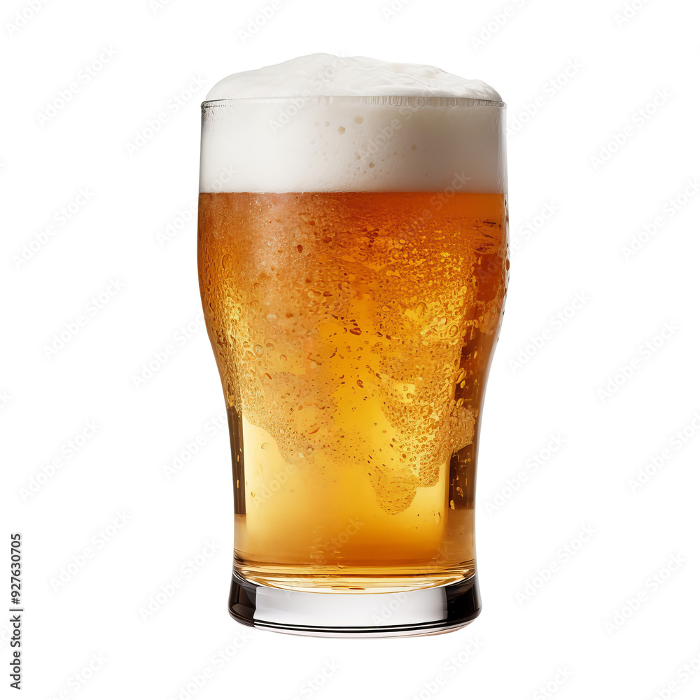 Refreshing Glass of Pale Beer with Foamy Head and Bubbles. Refreshing Glass of Pale Beer with Foamy Head and Bubbles.