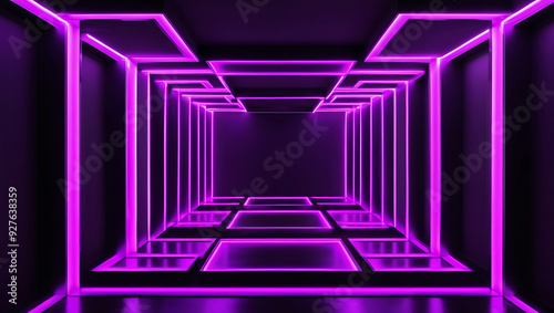 3d render, abstract minimal neon background, pink blue neon lines going up, glowing in ultraviolet spectrum Cyber space. Laser show Futuristic wallpaper