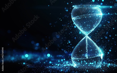 hourglass on dark background